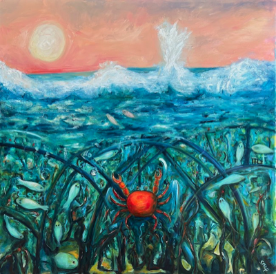  The Moon in Cancer| Oil on Canvas | 90 x 90 cm | $1500 