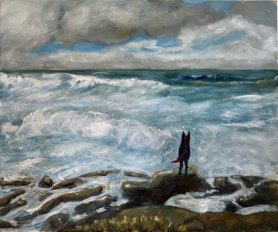  Sea Watching | Oil on Canvas | Framed 63 x 53 x 5 