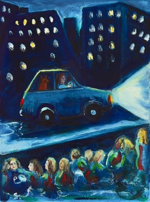  Driving Through The City At Night | Oil on Canvas | 30 x 40  cm | $490 